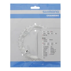 Shimano FC-M341/415 104mm Alivio 32T Hopea, 7/8v Eturatas